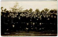 Tottenham Hotspur F.C. '[Bournemouth &] Boscombe v Tottenham. 9.1.15'. Mono real photograph postcard of a section of the crowd who attended the match in January 1915. Many of the crowd are servicemen. Published by The Bournemouth View Company of St. Paul'