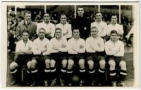 Tottenham Hotspur F.C. 1933/34. Mono postcard size real photograph of the team, standing and seated in rows. Albert Wilkes & Son, West Bromwich. Very good condition - football