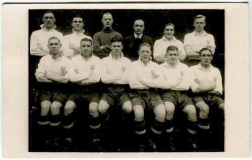 Tottenham Hotspur F.C. 1935/36. Mono postcard size real photograph of the team, standing and seated in rows. Albert Wilkes & Son, West Bromwich. Very good condition - football