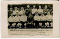 Tottenham Hotspur F.C. 1946/47. Mono postcard size real photograph of the team, standing and seated in rows with title above and players names below the image. Albert Wilkes & Son, West Bromwich. Very good condition - football