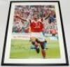 Arsenal F.C. signed photographs. Four colour framed and glazed photographs including a photomontage of the three scorers, Brian Talbot, Frank Stapleton and Alan Sunderland, and the captain, Pat Rice holding aloft the trophy when Arsenal won the F.A. Cup i - 3