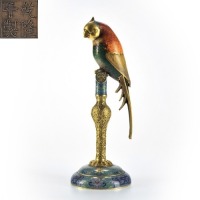 A Cloisonne Enamel Parrot Qing Dynasty