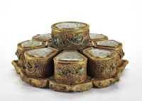 A Jade Inlaid Silver-gilt Containers Ming Dynasty