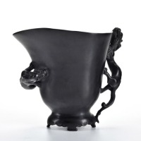 A Carved Rosewood Cup Qing Dynasty