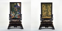 A Hard-stones Inlaid Table Screen Qing Dynasty