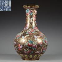 A Famille Rose and Gilt Butterflies Vase Qing DynastyÃŠ