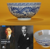 A Blue and White Dragon Bowl Qing Dynasty