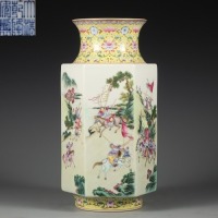 A Famille Rose Figural Lantern Vase Qing DynastyÃŠ