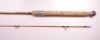 A Pezon et Michel "Luxor" 2 piece cane spinning rod, 7', 3-8g, crimson silk wraps, sliding alloy reel fittings, suction joint, in bag