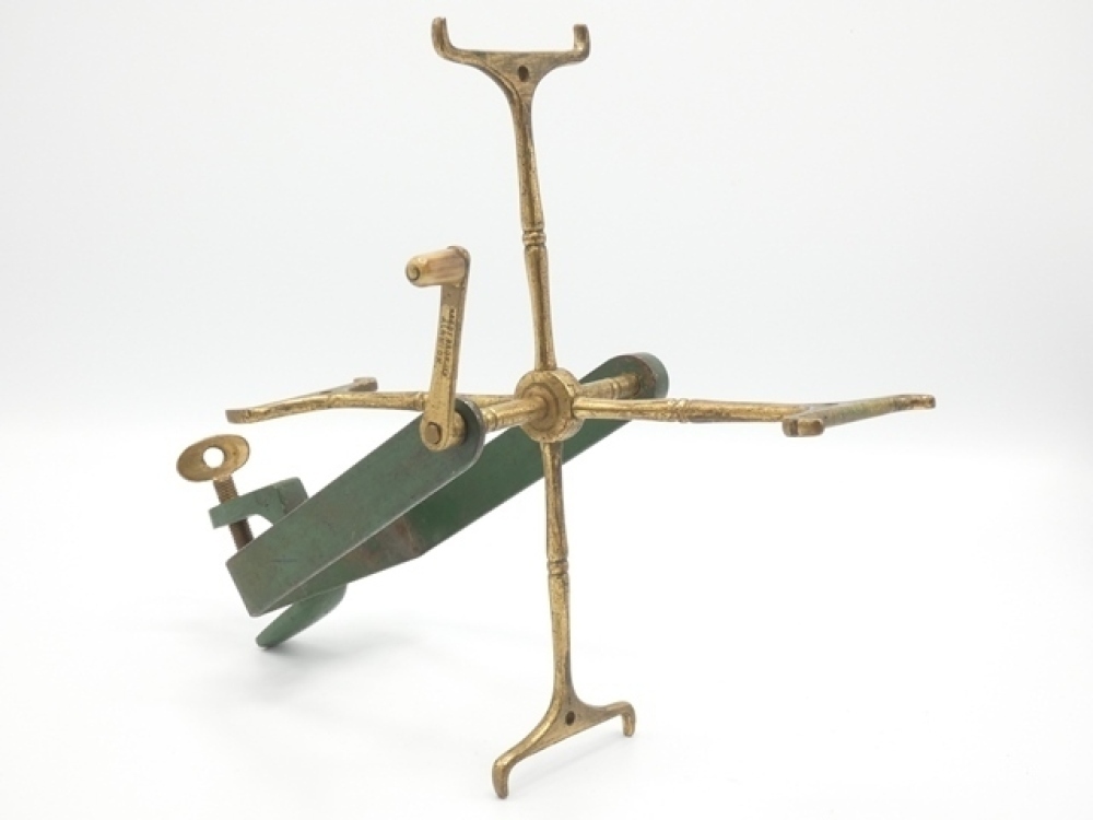 A rare Hardy New Pattern Improved line drier, green painted brass U ...