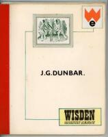 James Garrett Dunbar. Assistant Secretary M.C.C. 1964-1967. A loose leaf scrapbook comprising over 100 pages, compiled by Dunbar, comprising a detailed record of his complete set of Wisden Cricketers' Almanacks. The contents include action to take to impr