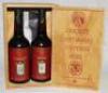 'England v Australia 1880-1980. Cricket Centenary Vintage Port. Australia's First Test Team III'. Two bottles of vintage port 'From the Cellars of Rhine Castle Wines', Australia. One vintage for 1976 with label depicting George Eugene Palmer 'Medium-Pace 