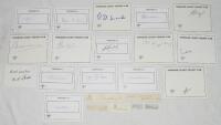 Yorkshire C.C.C. signatures 1900s-2000s. Over sixty signatures, the majority on white cards with printed titles/ borders, the odd signature on loose piece, including some rarer signatures. Earlier signatures include A.W. White, A. Waddington, E. Oldroyd, 