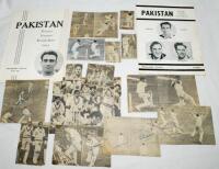 Pakistan tour to England 1954. Two unofficial pirate 'Photographic Souvenir' 4pp brochures for the 1954 Pakistan tour. One published by W. Walker of Manchester, the other by Mrs. M. Walker of Birmingham. Some wear and creasing to both. Sold with fourteen