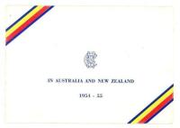 M.C.C. tour of Australia and New Zealand 1954/55. Official M.C.C. Christmas card from the tour with M.C.C. colours and emblem to front. To inside a printed picture of the team and greetings. Signed 'Peter [May]'. Light wear, otherwise in good/ very good c