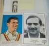 Yorkshire C.C.C. 1930s-1990s. Blue file comprising a good selection of photographs, album page, trade cards, postcards, scorecards, cuttings, autograph sheets etc. Includes six colour photographs, each signed by the featured player. Signatures are David B - 3