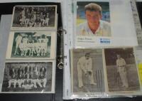 Middlesex C.C.C. 1920s onwards. Black file comprising a selection of postcards, collector cards, photographs, scorecards, signatures, programmes etc. Postcards include four teams of c.1920s, also G. McGregor and B.J.T. Bosanquet. A signed Cornhill Insuran