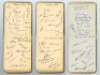 Test match Cricket 1930's. Brown autograph book very nicely signed to individual pages in ink by the England, 11 signatures, and Indian,14 signatures, Test teams who played at Lord's in 1936, the England, 10 signatures, and New Zealand, 10 signatures, Tes