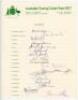Australian Tour to England 1977. Official autograph sheet fully signed in different coloured inks by all seventeen members of the Australian touring party. Players' signatures include G. Chappell (Captain), Marsh, Bright, Cosier, Dymock, Hookes, Hughes, M
