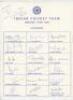 India tour to England 1990. Official autograph sheet fully signed by all eighteen members of the India touring party with dedication to top left corner signed by the manager, M.K. Mantri. Players' signatures include Azharuddin (Captain), Vengsarkar, Shast