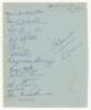 Lord's Taverners 1958. Large album page dated 31st August 1952, signed by thirteen players including Ben Barnett (Victoria &amp; Australia 1929-1947). Sold with two pages signed by Royal Air Force teams of 1958 and 1960, each with twelve signatures, inclu