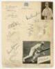 Middlesex C.C.C. 1920s-1940s. Thirteen signatures in ink of Middlesex players of the period, signed to the page or on piece laid down. Signatures include L.B. Thompson, J.D.B. Robertson, L. Compton, I.A.R. Peebles, F.S. Lee, N.J.D. Moffatt, P.F. Judge, E.