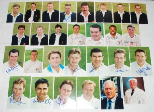 Essex and Sussex signed player portrait photographs 1990s-2000s. Twenty eight official colour player portraits, each signed by the featured player. Signatures include Peters, Powell, Cousins, Hodgson, Grove, Flanagan, Prichard, Grayson (2), Hyam, Rollins,