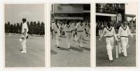 West Indies tour to England 1963. Eleven mono postcard size candid-style photographs. Two photographs are from the 4th Test at Headingley, 25th- 29th July 1963 and depict Deryck Murray on the outfield, and the West Indies team walking out to field. The re