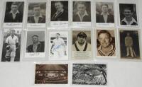 Australian Test cricketers. Eight mono postcard size photographs of members of the 1948 Australian touring party, each signed by the featured player. The images appear to be reproductions, probably signed in later years. Five cards with deckle edges signe