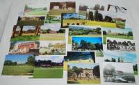 Cricket Postcards. Over two hundred modern postcards and some greetings cards depicting photographs of cricket grounds, village and school cricket, cricket at stately homes, reproductions of cricket scenes and characters in art etc. Includes a set of ten 