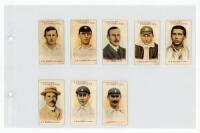 W.D. &amp; H.O. Wills (Australian Issue). Capstan Cigarettes 'Prominent Australian and English Cricketers' 1907/08 second/ reissue. Full set of eight cards numbered 66-73, players' name captions printed in red/ brown. Slight rounding to corners of Jones, 