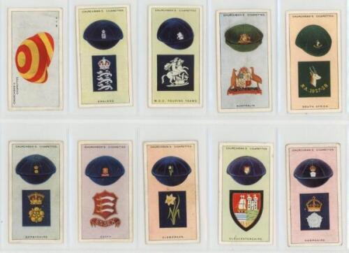 Cricket cigarette cards 1928 onwards. A good selection of loose cards. Complete sets are W.A. &amp; A.C. Churchman 'Famous Cricket Colours' 1928 (full set of 25). W.D. &amp; H.O. Wills 'Cricketers' 1928 second series (50). John Players &amp; Sons 'Cricket