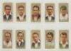 Cricket cigarette cards 1928 onwards. A good selection of loose cards. Complete sets are W.A. &amp; A.C. Churchman 'Famous Cricket Colours' 1928 (full set of 25). W.D. &amp; H.O. Wills 'Cricketers' 1928 second series (50). John Players &amp; Sons 'Cricket - 4