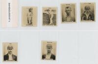 Godfrey Phillips cigarette cards. 'Pinnace' and 'Brown Back' series 1923-1925. Seventy 'Pinnace Series' miniature cards nos. 16 (2), 17, 19 (2 different and 1 duplicate), 20 (2), 21 (3), 23, 24 (2), 26, 30, 35, 37, 38, 42, 44, 48, 49 (2 different), 50, 53
