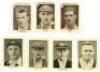 'Bodyline'. Boys Magazine 'ZAT' cricketer cards 1933. Medium size, plain blue backs. Full set of eleven cards, each numbered. Very good condition. Rare. Also 'Champion' (Amalgamated Press) 'Australian &amp; English Cricket Stars' 1932, nos. 2, 8, 25 &amp; - 2