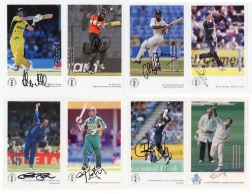 Signed international Test player cricket trade cards. Five albums comprising eighty four Classic Cricket International Cricketers/ TCCB/ ECB player postcards, each signed by the featured player. Signatures include Moeen Ali, Sam Curran, Chris Jordan, Adil