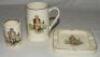 William Davies. Scorer. Sandland tankard with transfer printed colour vignette depicting the scorer at his table with name printed beneath. To the reverse an image of 'Old Father Time'. Gold lustre to cup rim and handle. The tankard measures 5&quot; tall.