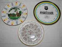Commemorative plates from the collection of Alan Curtis (actor). Two Coalport plates for 'The Last Yorkshire Team to Play at Bramall Lane. Yorkshire v Lancashire' 1973, limited edition no. 177/1000, and John Edrich 'Century of Centuries 1959-1977', limite