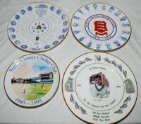 Commemorative plates. A selection of fifteen commemorative plates including Essex C.C.C. Centenary 1876-1976 (Edwardian), Essex C.C.C. County Champions 1979 (Coalport), New Zealand v England 2nd Test, Lancaster Park 1987 (Paragon), M.C.C. Bicentenary 1787