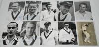 The Ashes 1930s-1960s. A collection of eighteen mono (and the odd colour) copy photographs of mainly Australian Test players, each signed by the featured player. Signatures are John Rutherford, Ron Maddocks, Richie Benaud, Gil Langley, Colin McDonald, Ian