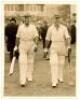 The Ashes. England v Australia 1938. Five original sepia press photographs of action from the first Test at Trent Bridge, 10th- 14th June 1938. Two images from the first day's play depict Bradman leading his side out to field at the start of play, and Eng - 3