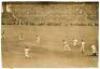 The Ashes. England v Australia 1938. Five original sepia press photographs of action from the first Test at Trent Bridge, 10th- 14th June 1938. Two images from the first day's play depict Bradman leading his side out to field at the start of play, and Eng - 5