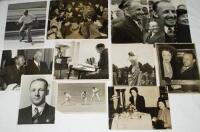 Don Bradman. Australia tour to England 1938. Twelve original mono press photographs all featuring Bradman during the 1938 tour. Photographs include Bradman playing deck quoits while travelling on board the Orontes, being greeted on arrival at Southampton 