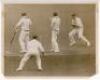 Don Bradman 1934. Large original mono press photograph of Bradman being helped off the field by Stan McCabe at Headingley having sustained a leg injury. The photograph, dated 23rd July 1934, by Sport &amp; General measures 10"x8". Loss and nicks - 3