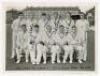 England v India. The Oval 1952. Original mono press photograph of the England team for the 4th (final) Test at The Oval, 14th- 19th August 1952. The players seated and standing in rows wearing cricket attire. Very nicely signed in ink to the photograph by