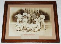 Lancashire C.C.C. 1881, 1884 and 1889. Three good decorative mono reproduction photographs of the 1881, 1884 and 1889 Lancashire teams. Players' featured include Nash, Royle, Pilling, Barlow, Watson, Hornby, H. Steele, Taylor, Whitehead etc. Each photogra