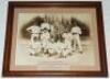 Lancashire C.C.C. 1881, 1884 and 1889. Three good decorative mono reproduction photographs of the 1881, 1884 and 1889 Lancashire teams. Players' featured include Nash, Royle, Pilling, Barlow, Watson, Hornby, H. Steele, Taylor, Whitehead etc. Each photogra