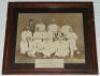 Lancashire C.C.C. 1881, 1884 and 1889. Three good decorative mono reproduction photographs of the 1881, 1884 and 1889 Lancashire teams. Players' featured include Nash, Royle, Pilling, Barlow, Watson, Hornby, H. Steele, Taylor, Whitehead etc. Each photogra - 2