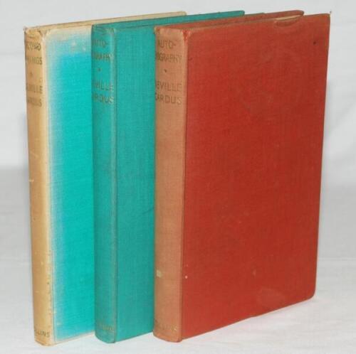 Kenneth Cranston. Lancashire &amp; England 1947-1948. Neville Cardus. Three books by Cardus, 'Autobiography' 1947, two copies, 1st and 3rd impressions and 'Second Innings' 1950. The third impression signed and dedicated to Mary Cranston (wife of Ken) by C