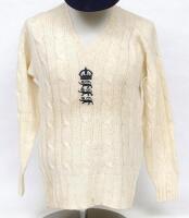 Kenneth Cranston. Lancashire &amp; England 1947-1948. England long sleeved cricket sweater worn by Cranston whilst playing for England in 1947 and 1948 in home Test matches. The sweater, by Simpson of Piccadilly, with central raised England emblem of the 